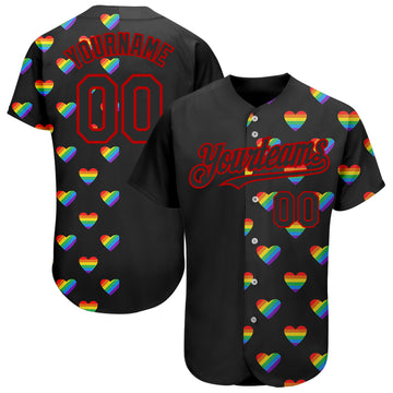 Custom Rainbow For Pride Month Love Is Love LGBT 3D Authentic Baseball Jersey