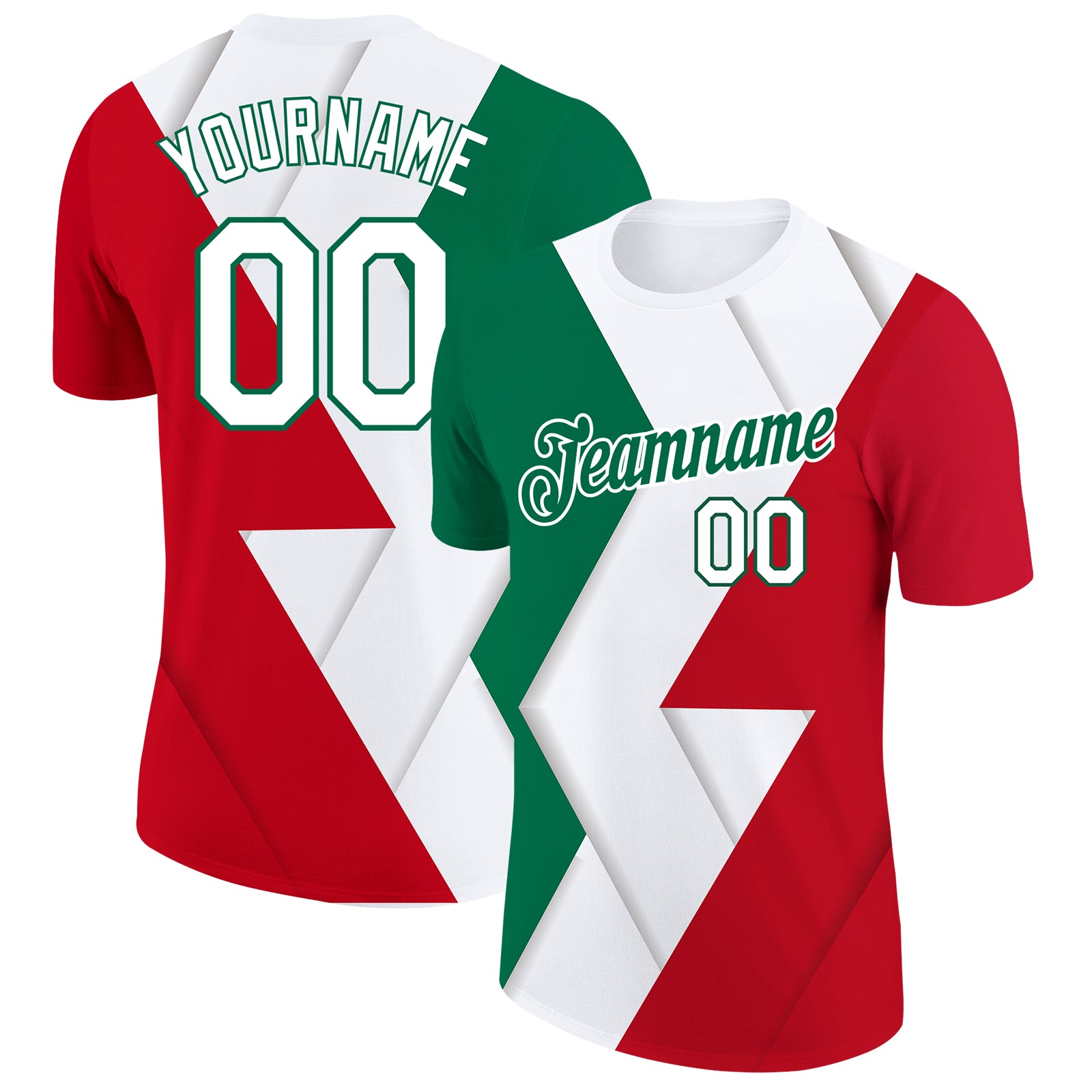 Cheap Custom Kelly Green White-Red 3D Mexico Authentic Basketball