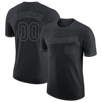 Custom Black Steel Gray Performance T-Shirt