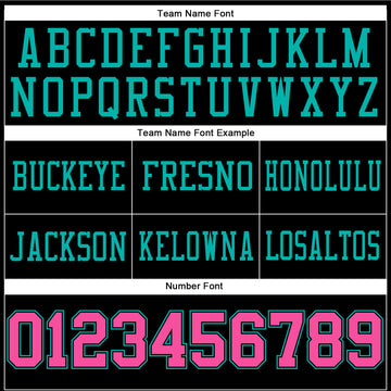 Custom Black Pink-Aqua Mesh Authentic Football Jersey