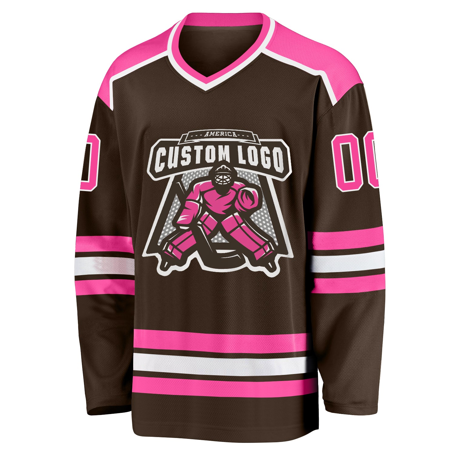 Custom Hockey Jersey Light Blue Pink-White