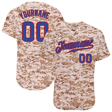 Custom Camo Royal-Red Authentic Salute To Service Baseball Jersey