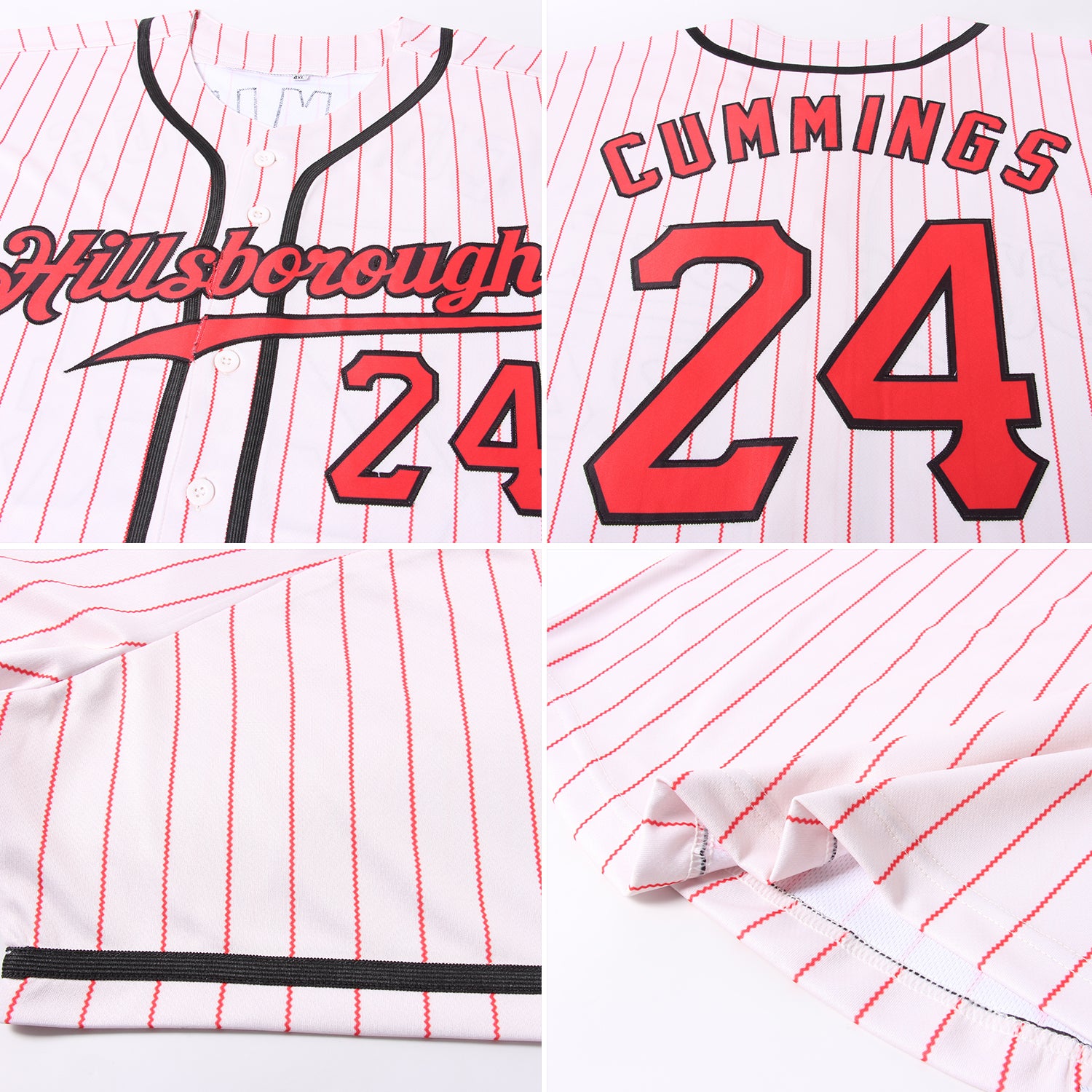 Custom Baseball Jersey Embroidered Your Names and Numbers – Cream/Red