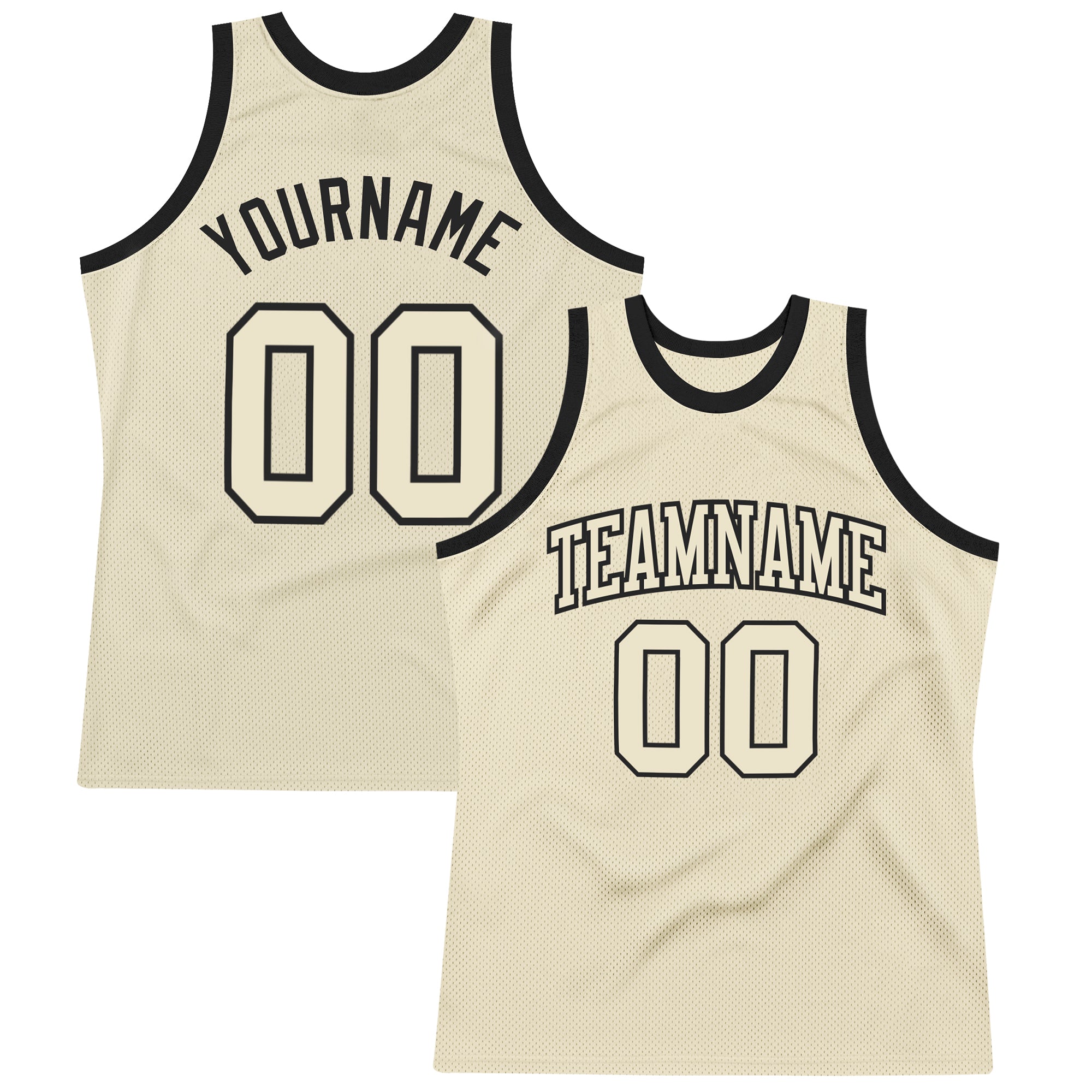 Cheap Custom Cream Red-Black Authentic Throwback Basketball Jersey