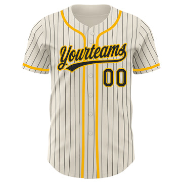 Custom Cream Pinstripe Baseball Jerseys, Baseball Uniforms For