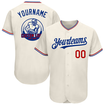 Custom Baseball Jersey Embroidered Your Names and Numbers – Cream/Red