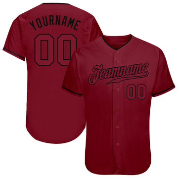 Custom Crimson Crimson-Black Authentic Baseball Jersey