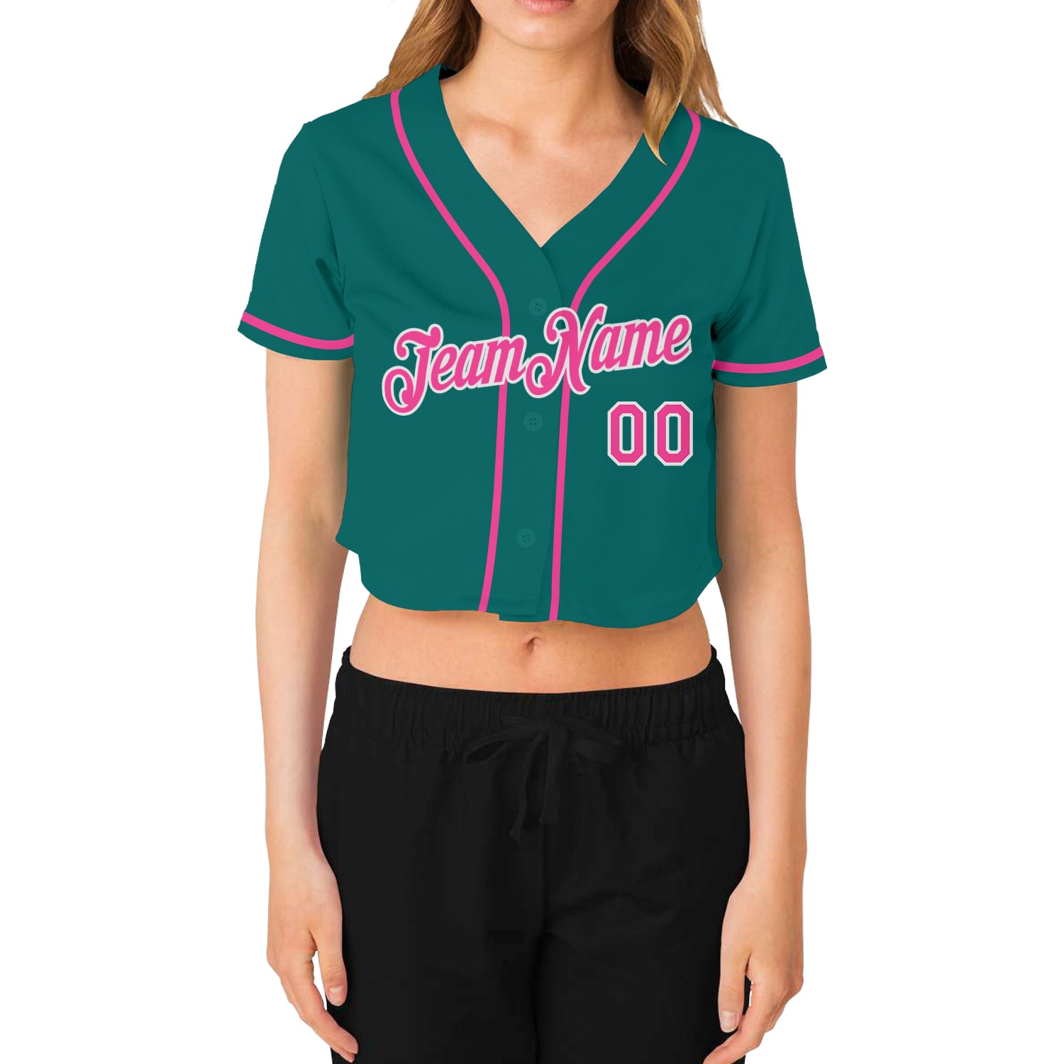 womens pink baseball jersey