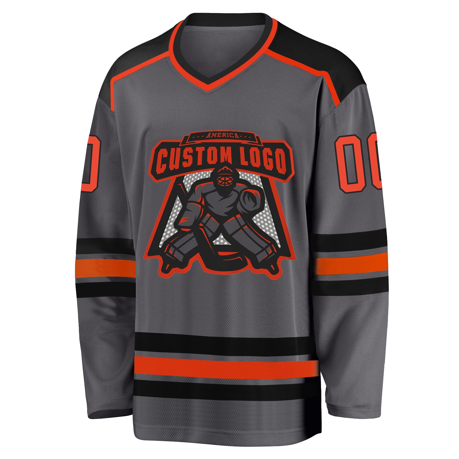 Custom Hockey Jersey Black Red-White