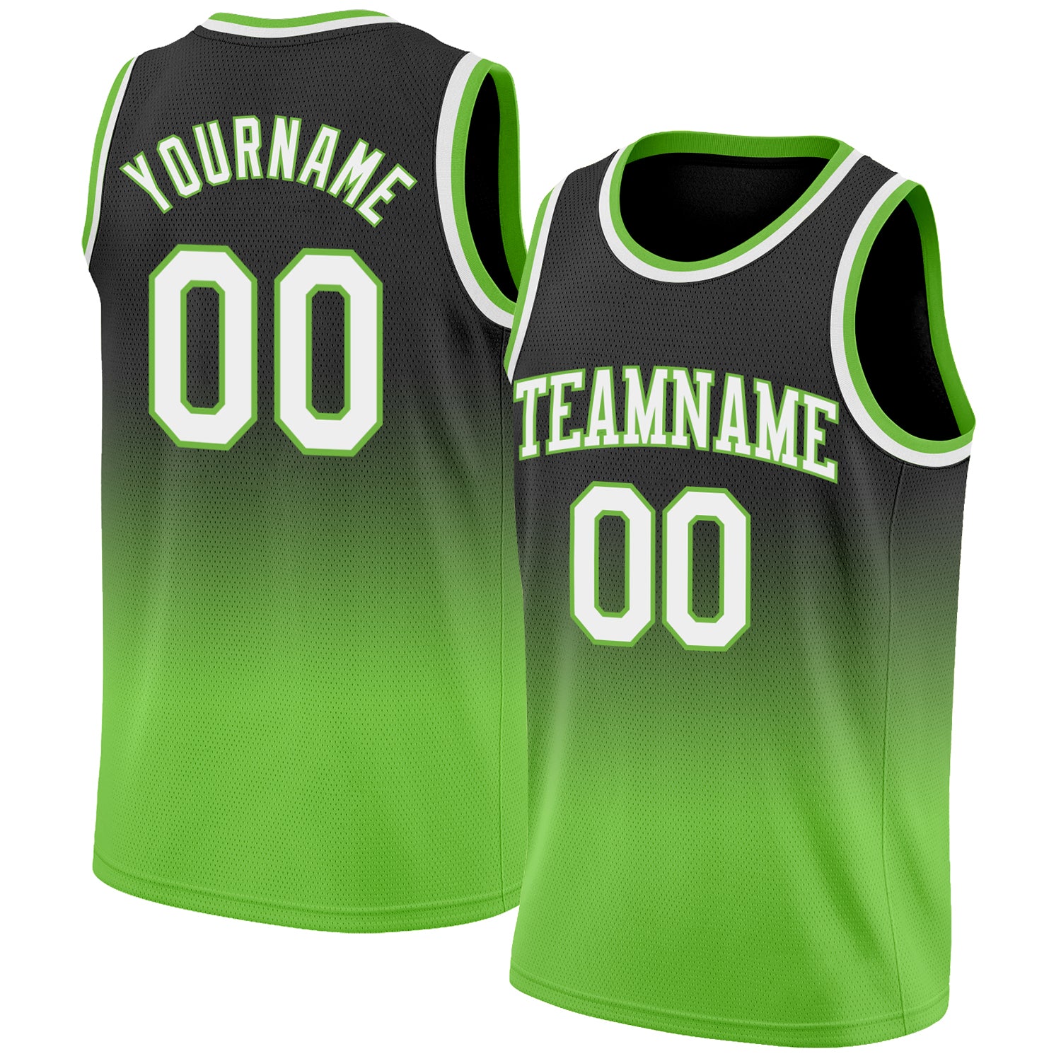 Custom Blue Black-Neon Green Authentic Throwback Basketball Jersey