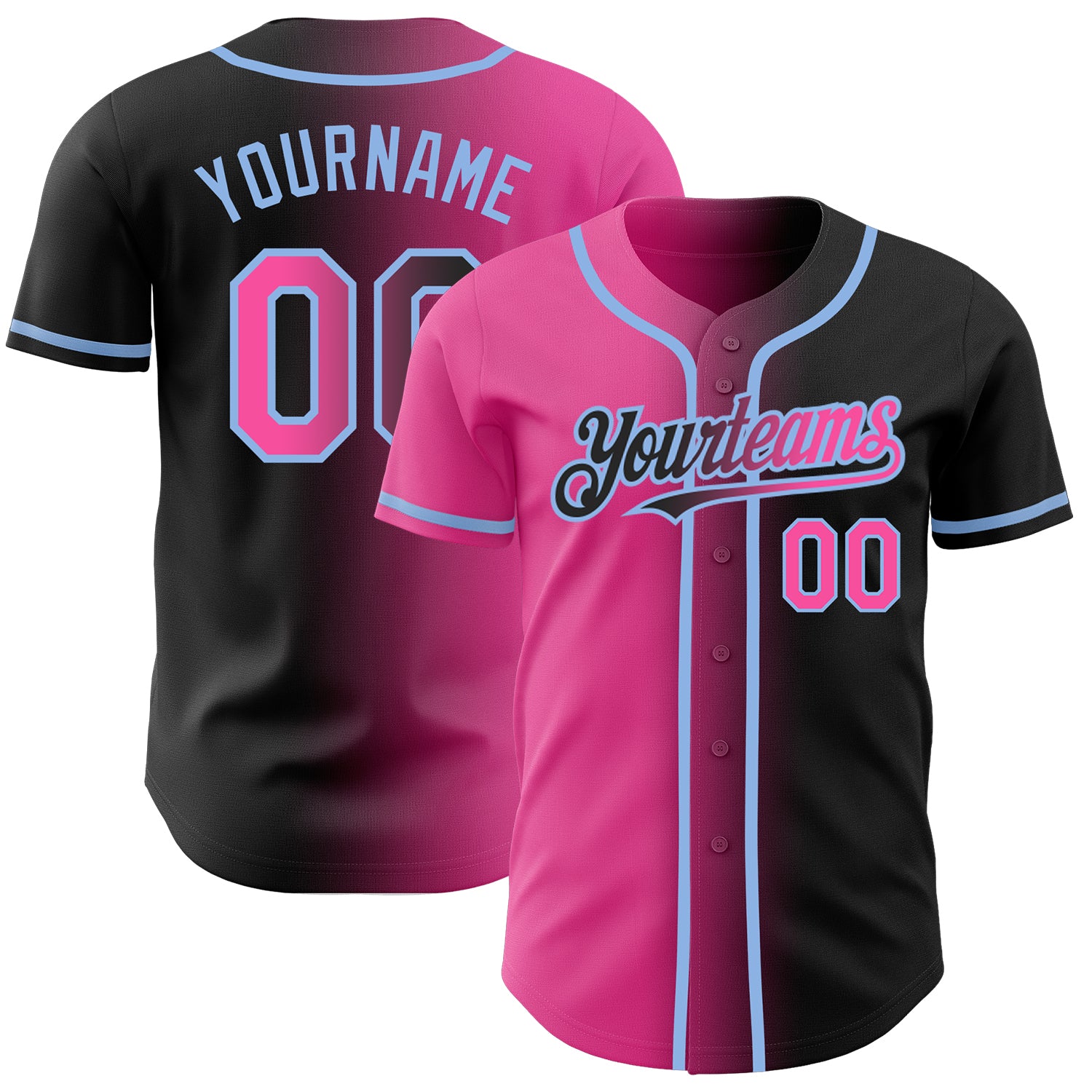 Custom Black White-Pink Graffiti Pattern Authentic Baseball Jersey