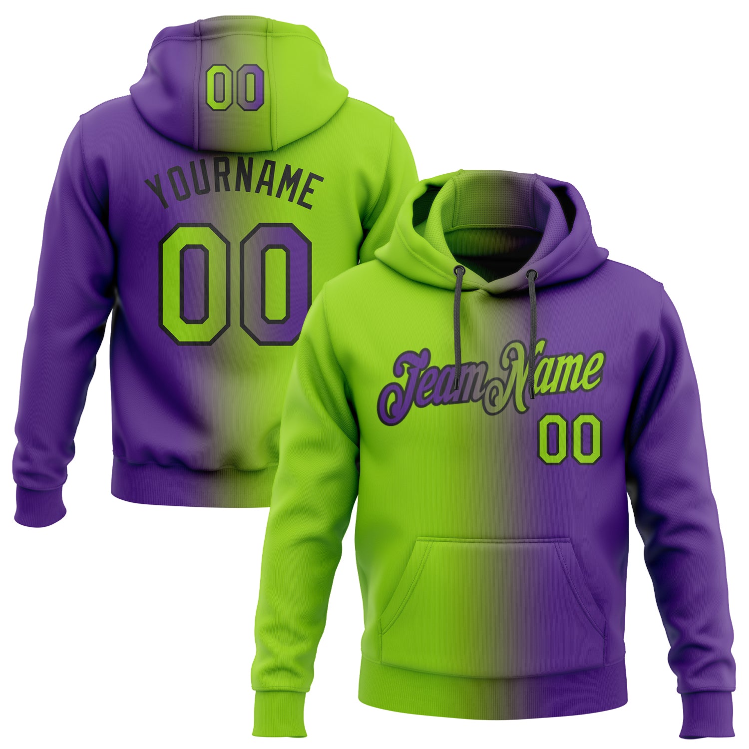 Custom Neon Green Hoodies, Neon Green Mens Hoodie