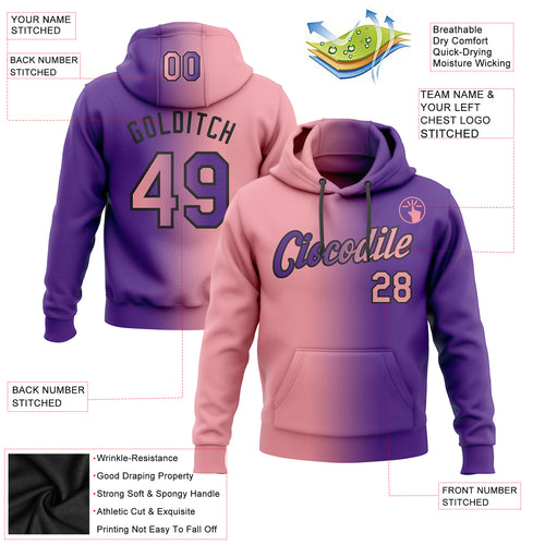 Custom Stitched Purple Medium Pink-Black Gradient Fashion Sports