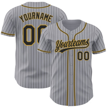 Custom Old Gold Black-White Authentic Baseball Jersey