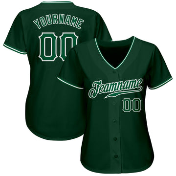 Custom Green Kelly Green-White Authentic Baseball Jersey