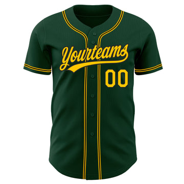 Custom Green Gold-Black Authentic Baseball Jersey