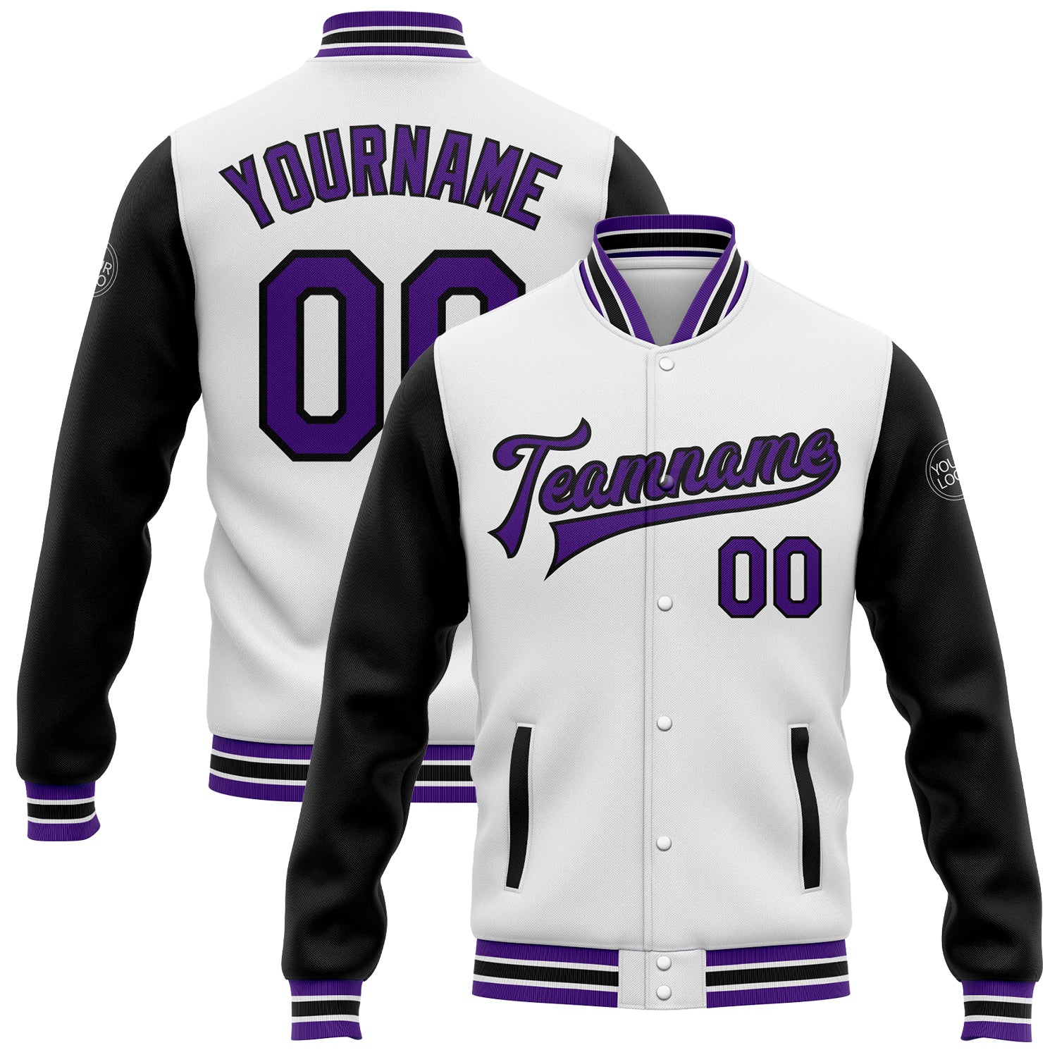 Purple and White Varsity Jacket