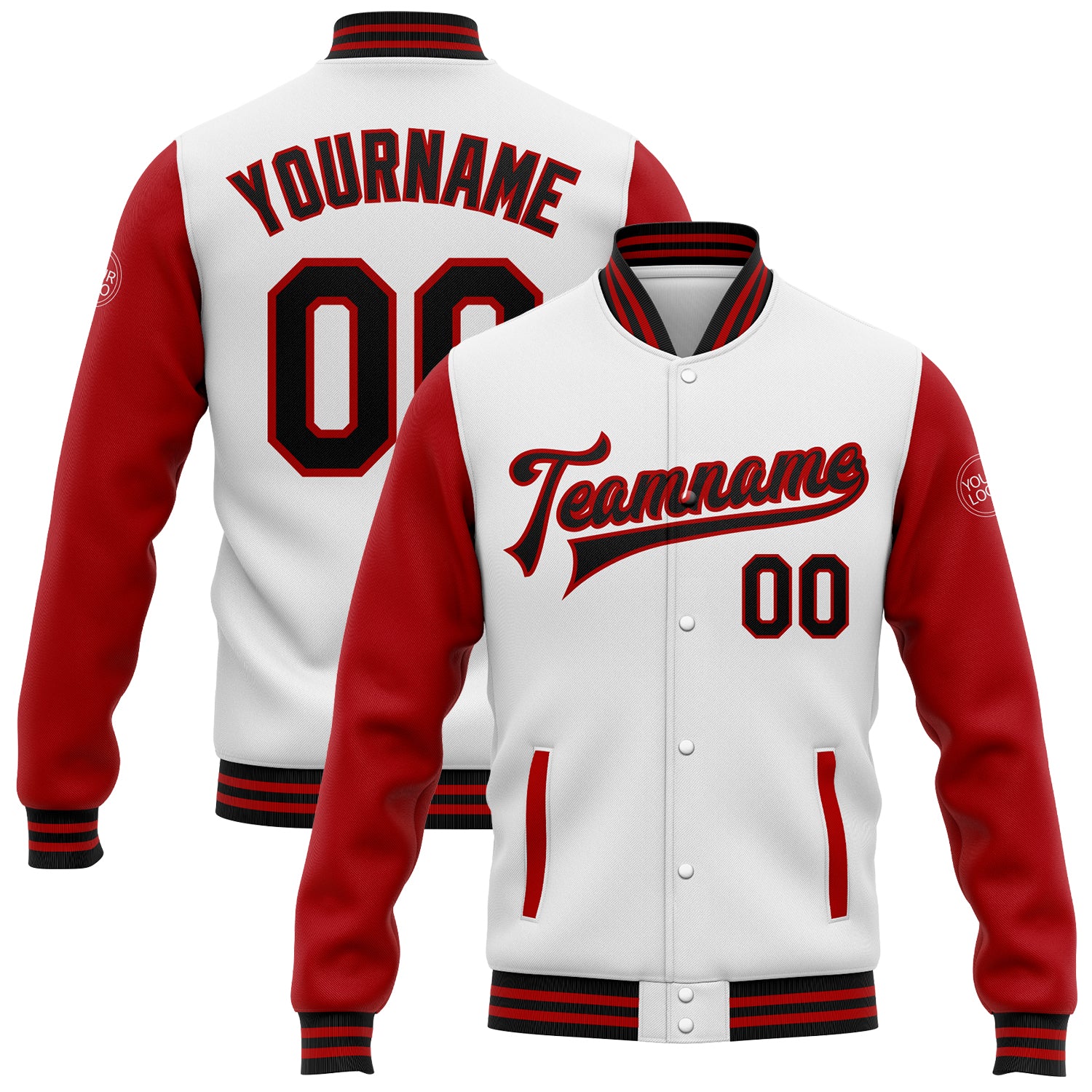 Red, Black & White Letterman Jacket – Build Your Jacket