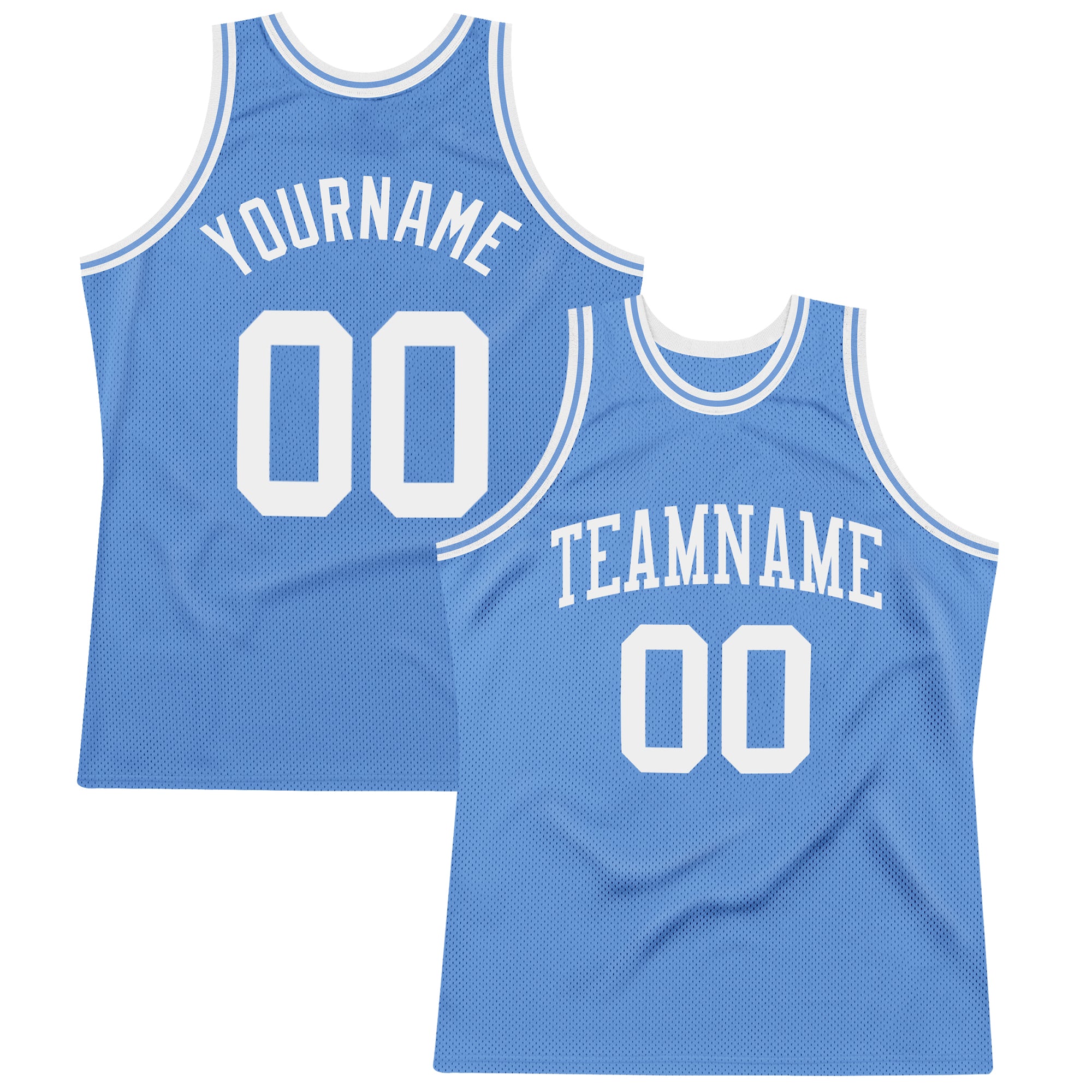 Custom Light Blue White Authentic Throwback Basketball Jersey Discount