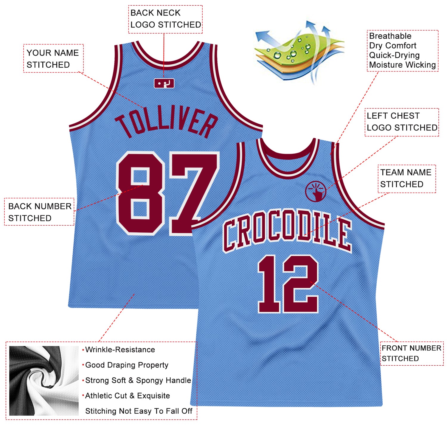 Custom Maroon Black-White Authentic Throwback Basketball Jersey