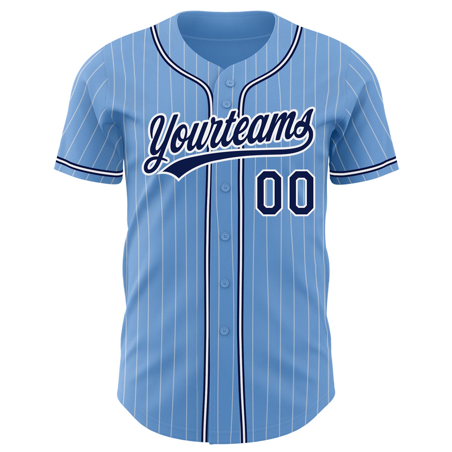 Custom Light Blue White Pinstripe Red-Navy Authentic Basketball