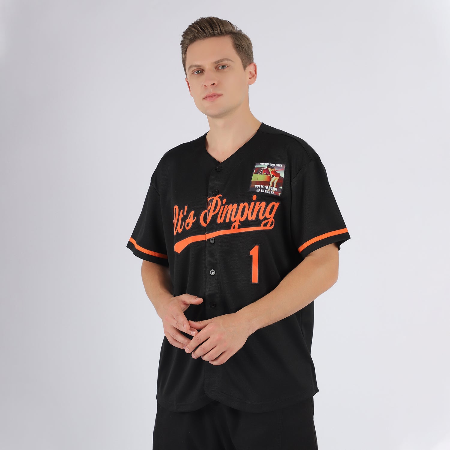 Custom Men’s Ombre Baseball Style Shirts Wine Black / S