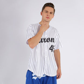 Custom White Black Strip Black-Gray Baseball Jersey - Jersey