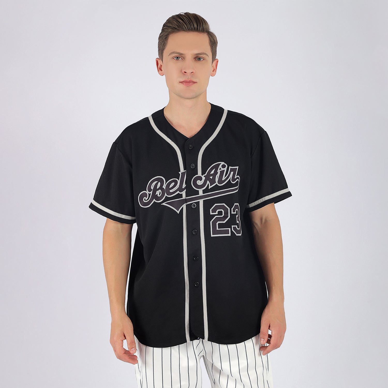 Custom Team Gray Baseball Authentic Black Jersey Black