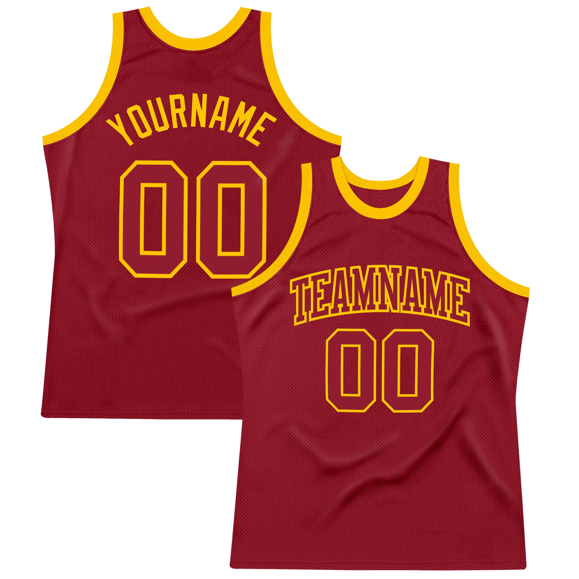 maroon and gold shirt