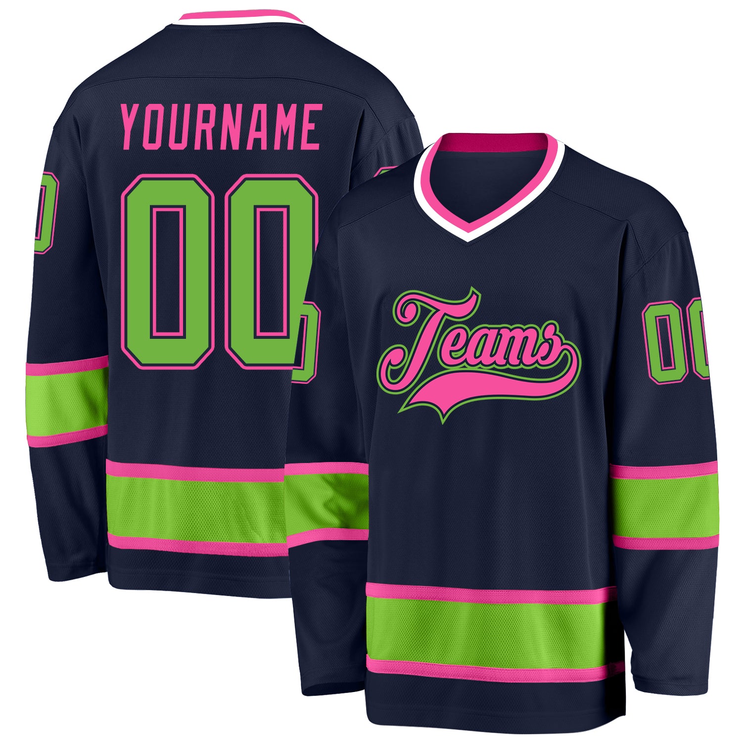 New Custom New York Islanders Jersey Name And Number Purple Pink
