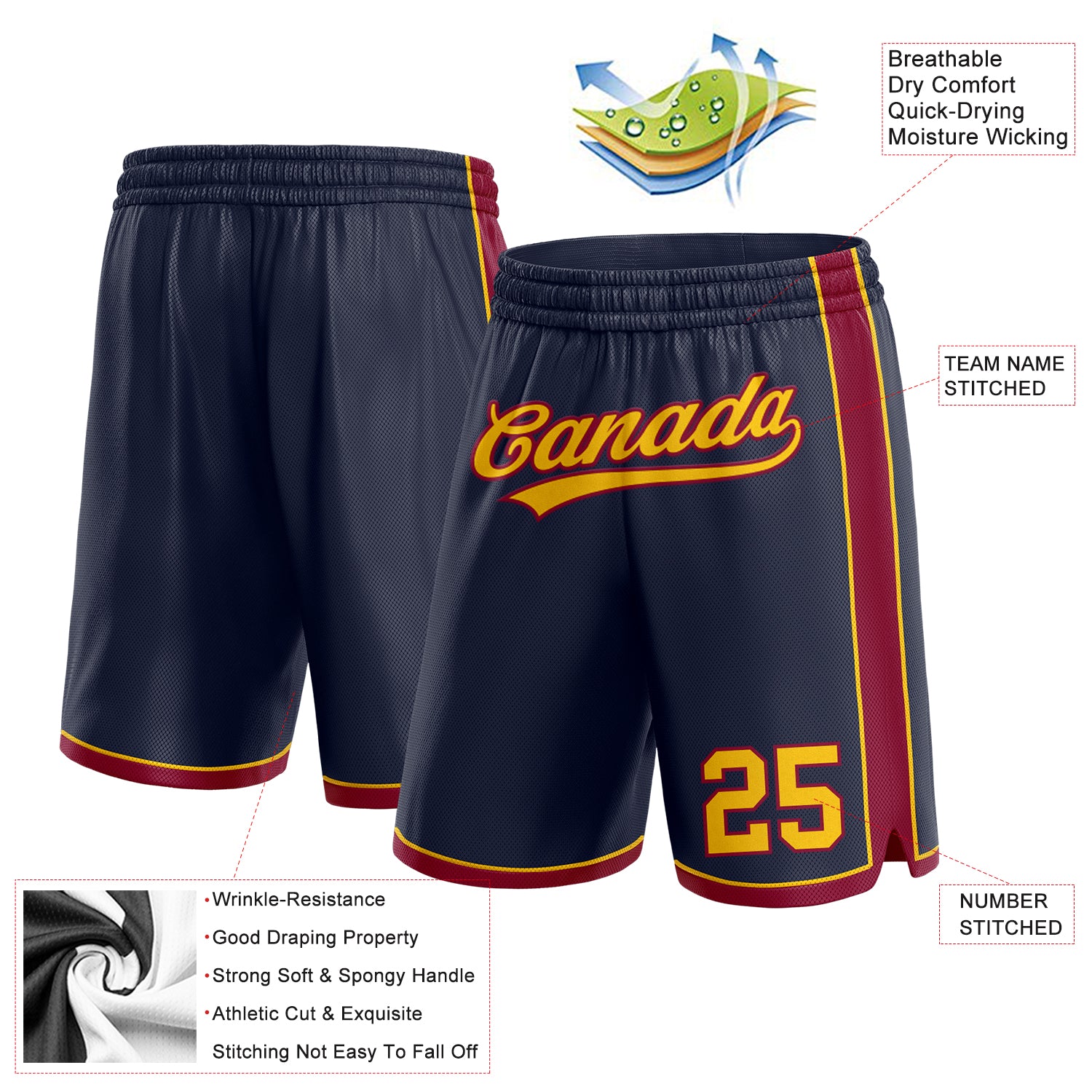 NBA Shorts Men Warriors Navy All Stitched