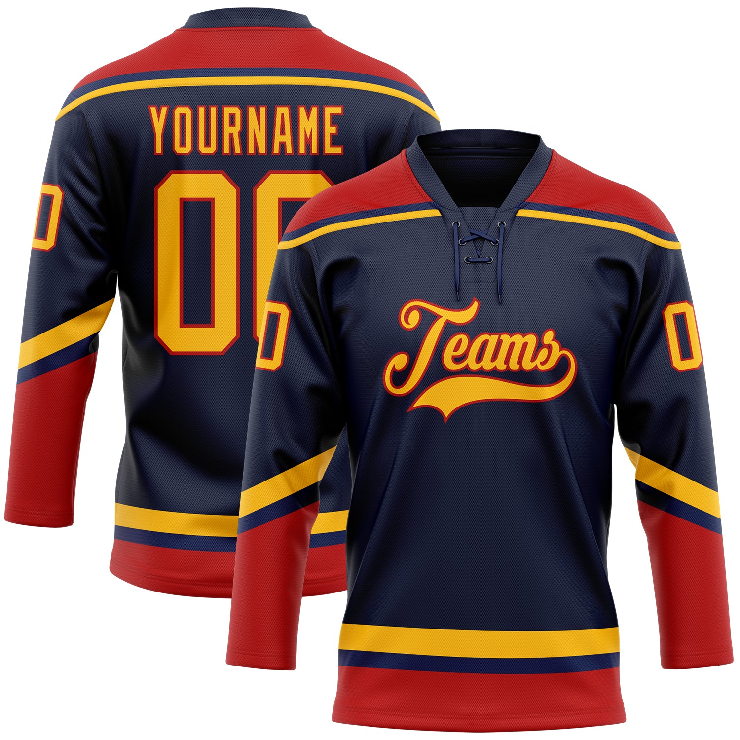 Cheap Custom Navy Red-Gray Hockey Jersey Free Shipping