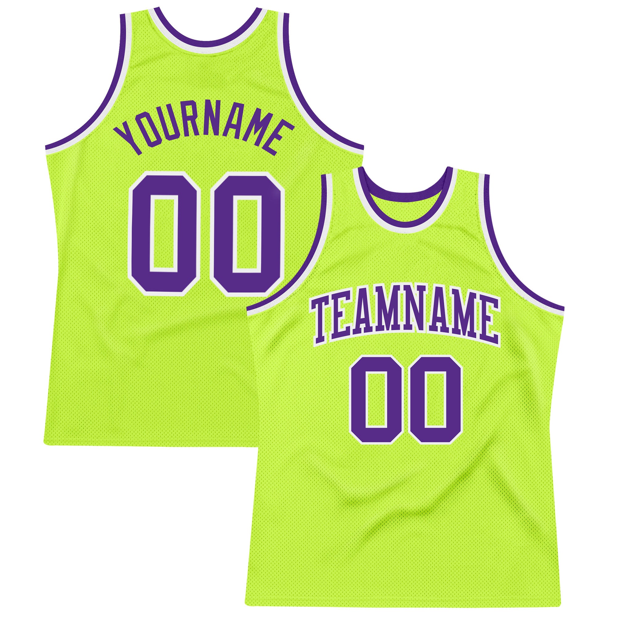 Purple green and white sales jersey