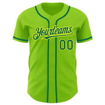 Custom Neon Green Baseball Jerseys, Baseball Uniforms For Your Team