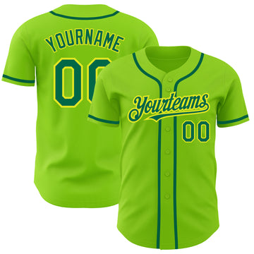 Custom Neon Green Baseball Jerseys, Baseball Uniforms For Your Team