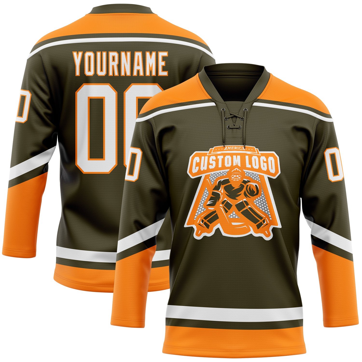 Custom Orange Orange-Black Hockey Jersey Women's Size:M