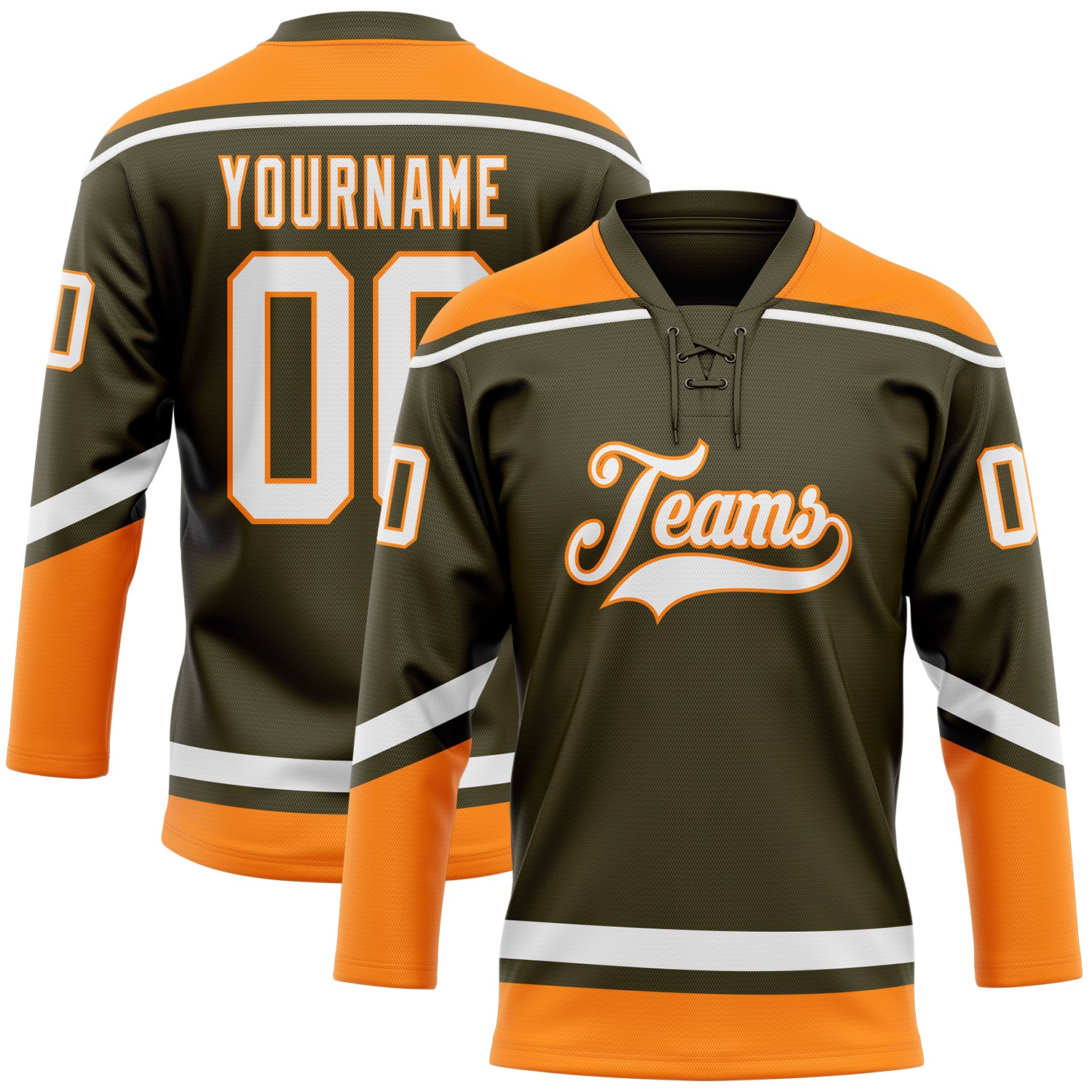 Cheap Custom Orange Black-Old Gold Hockey Jersey Free Shipping