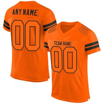 Custom Orange Orange-Black Mesh Authentic Football Jersey