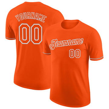 Custom Orange Orange-Gray Performance T-Shirt