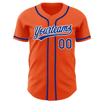 Custom Orange Royal-White Authentic Baseball Jersey