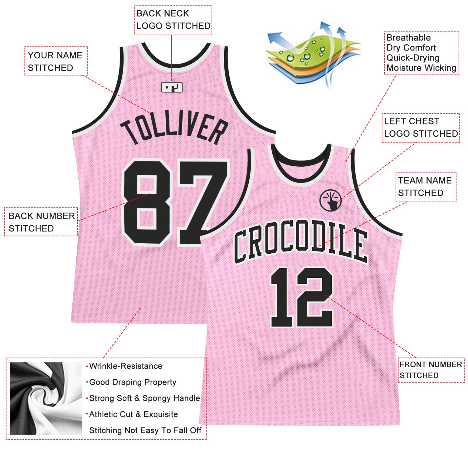 sublimation black pink jersey design