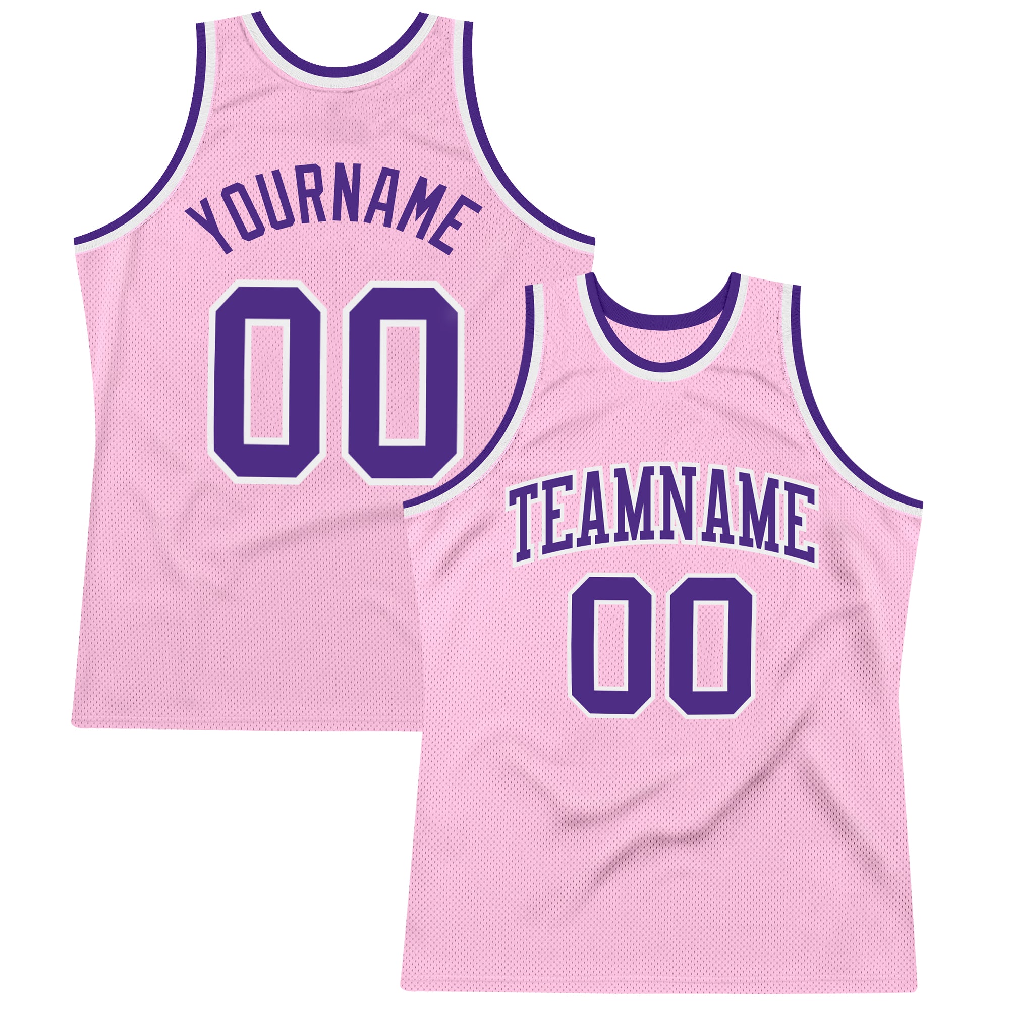 Custom Light Pink Purple-White Authentic Throwback Basketball Jersey  Discount