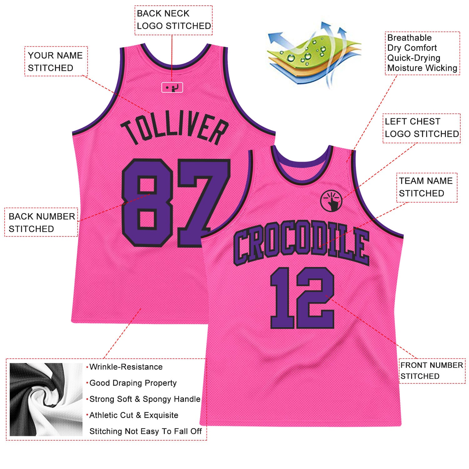 jersey design pink and black