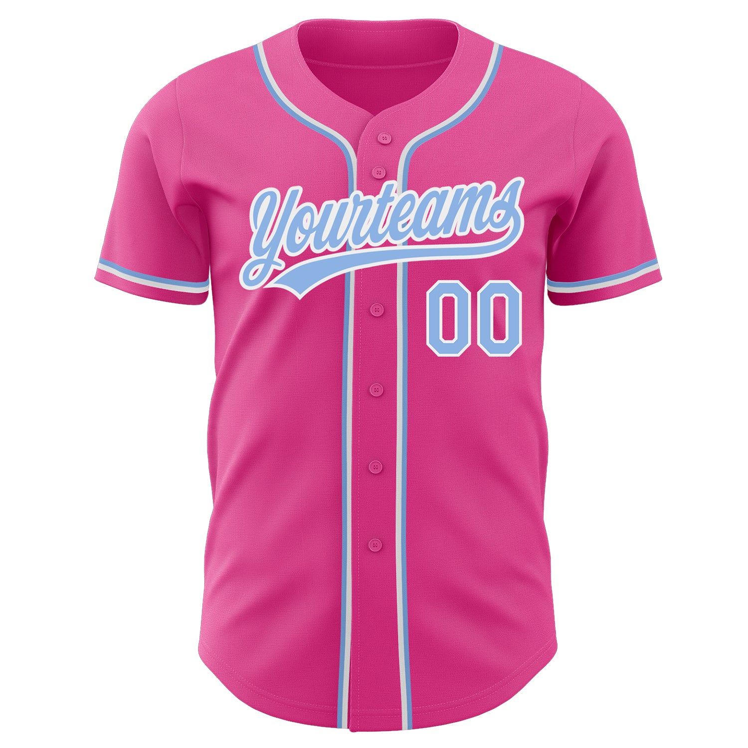 Custom Black White Pinstripe Pink-Light Blue Authentic Baseball Jersey  Discount