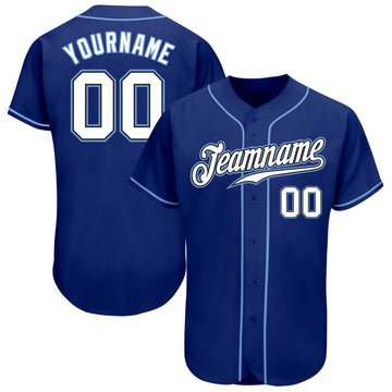 Custom Royal White-Light Blue Authentic Baseball Jersey