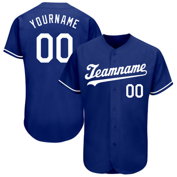 Custom Royal White Authentic Baseball Jersey