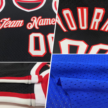 Custom Royal Black-White Authentic Throwback Basketball Jersey