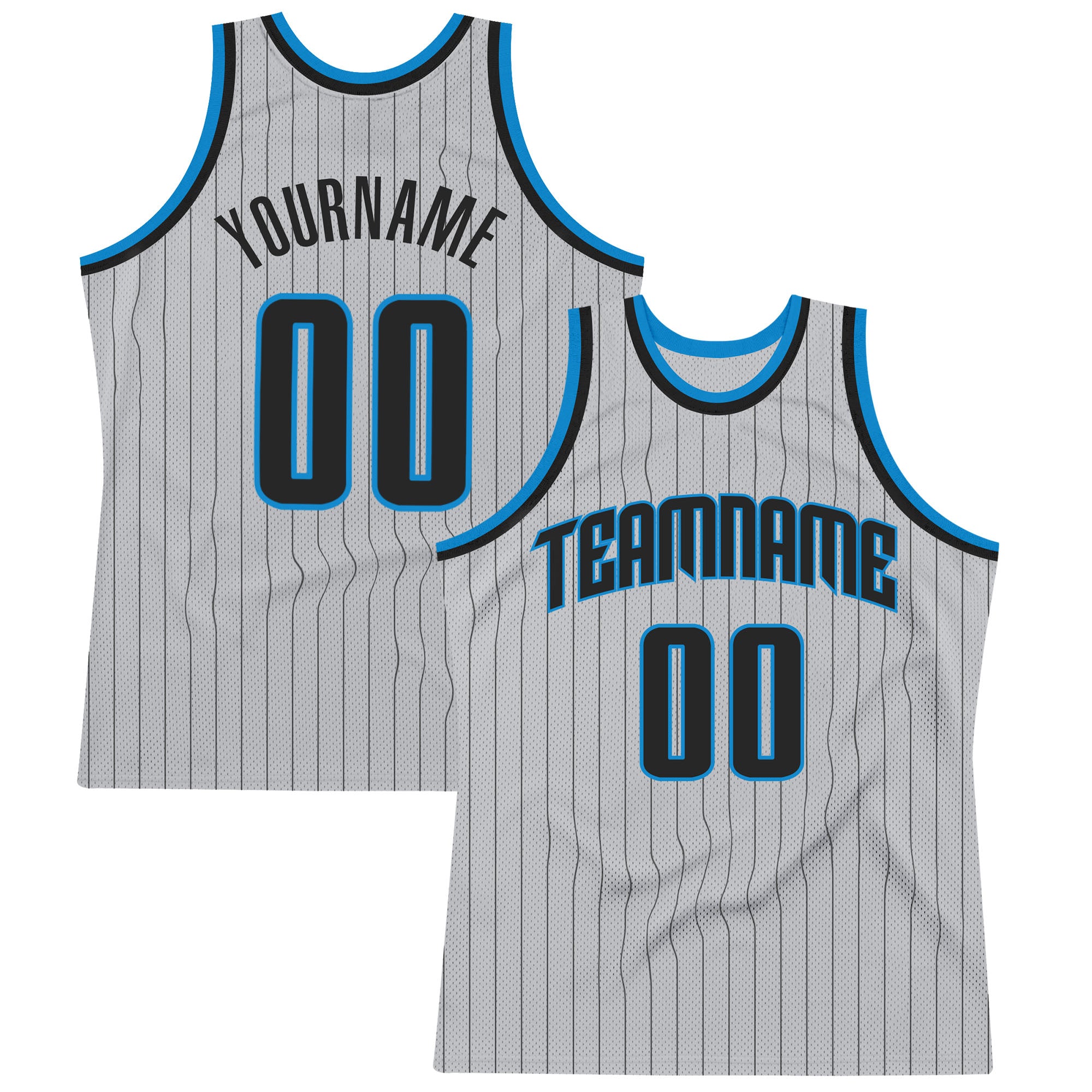 Custom Gray Gray-Black Authentic Throwback Basketball Jersey