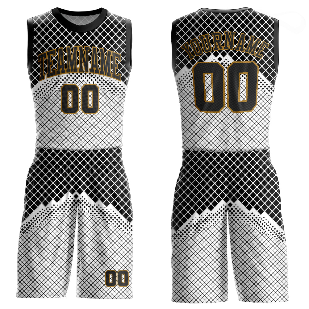 Custom Camo Basketball Jersey Old Gold-Black Authentic Salute To