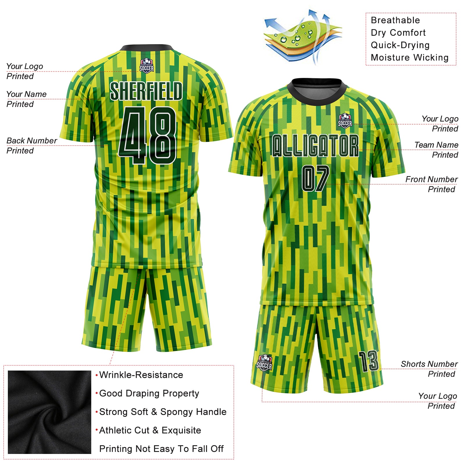 Cheap Custom Cream Green Sublimation Long Sleeve Fade Fashion Soccer  Uniform Jersey Free Shipping – CustomJerseysPro